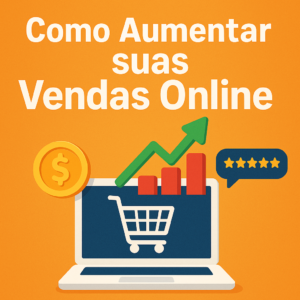 Ilustração de estudante de direito usando laptop, com livros e ícones digitais ao redor, simbolizando cursos online.