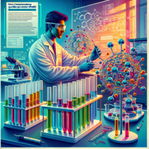 Scientist in a high-tech lab conducting molecular chemistry experiments related to complementary hours in Biomedicine.